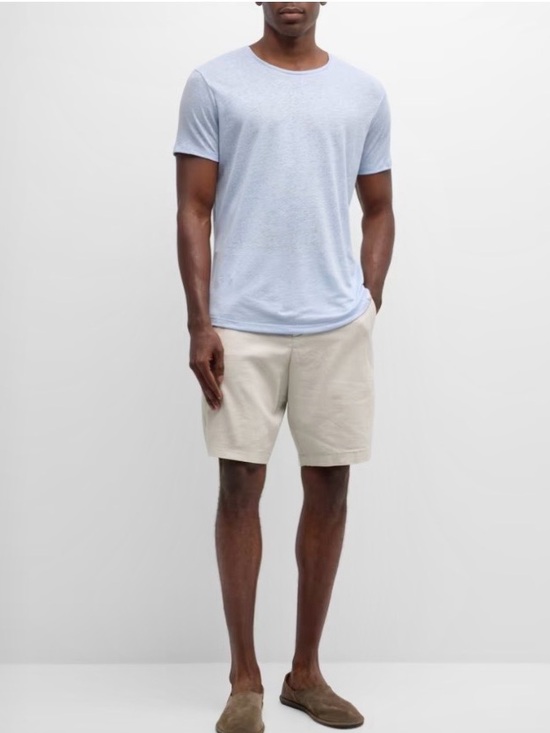 Orlebar Brown Other - Orlebar Brown Men’s Linen T Shirt Crewneck Tee XXL Soft Blue Short Sleeve